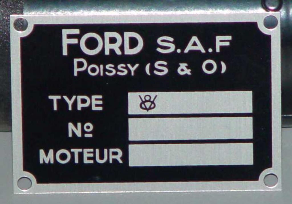 Typenschild Ford Comète