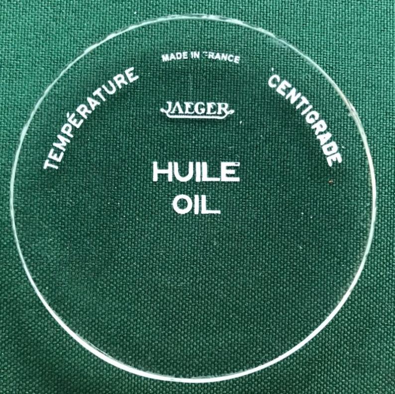 Glasbeschriftung  Öltemperatur