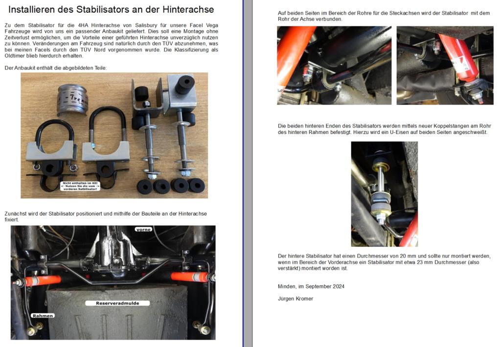 Stabilisator für die Hinterachse