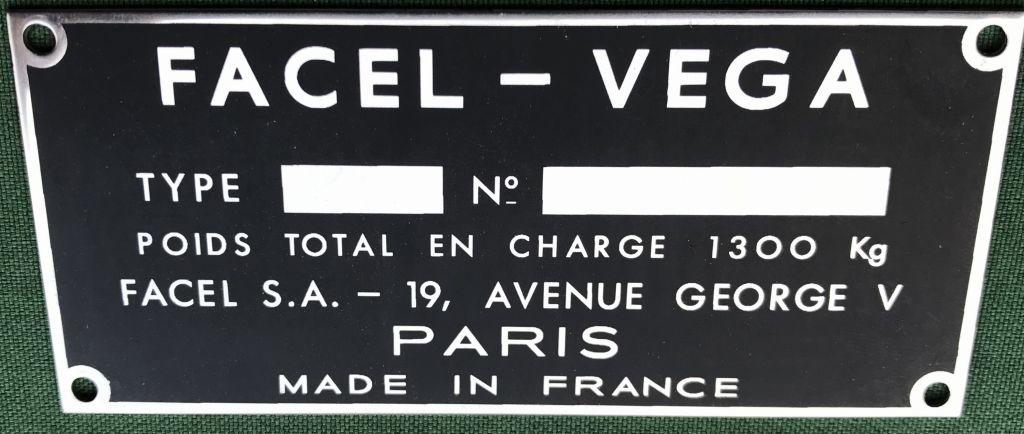 Metal plate with chassis number - Reproduction